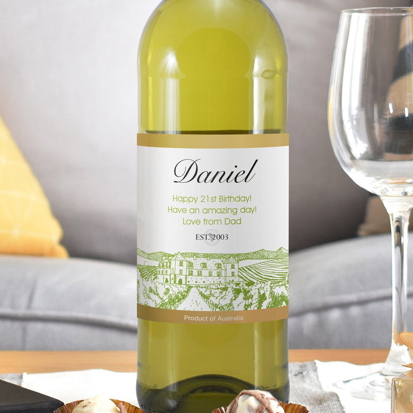 Personalised Free Text Vineyard White Wine - MK&JD Gifts