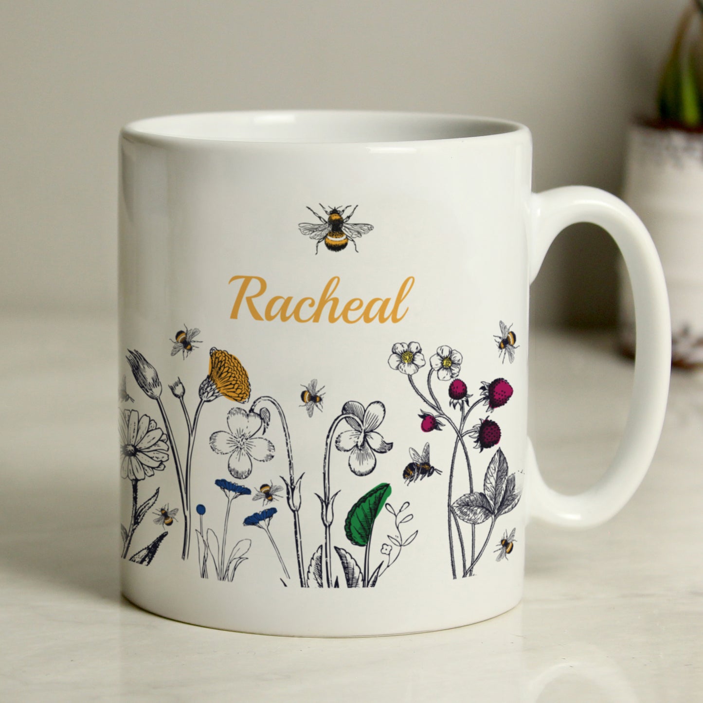 Personalised Wild Flowers Mug - MK&JD Gifts