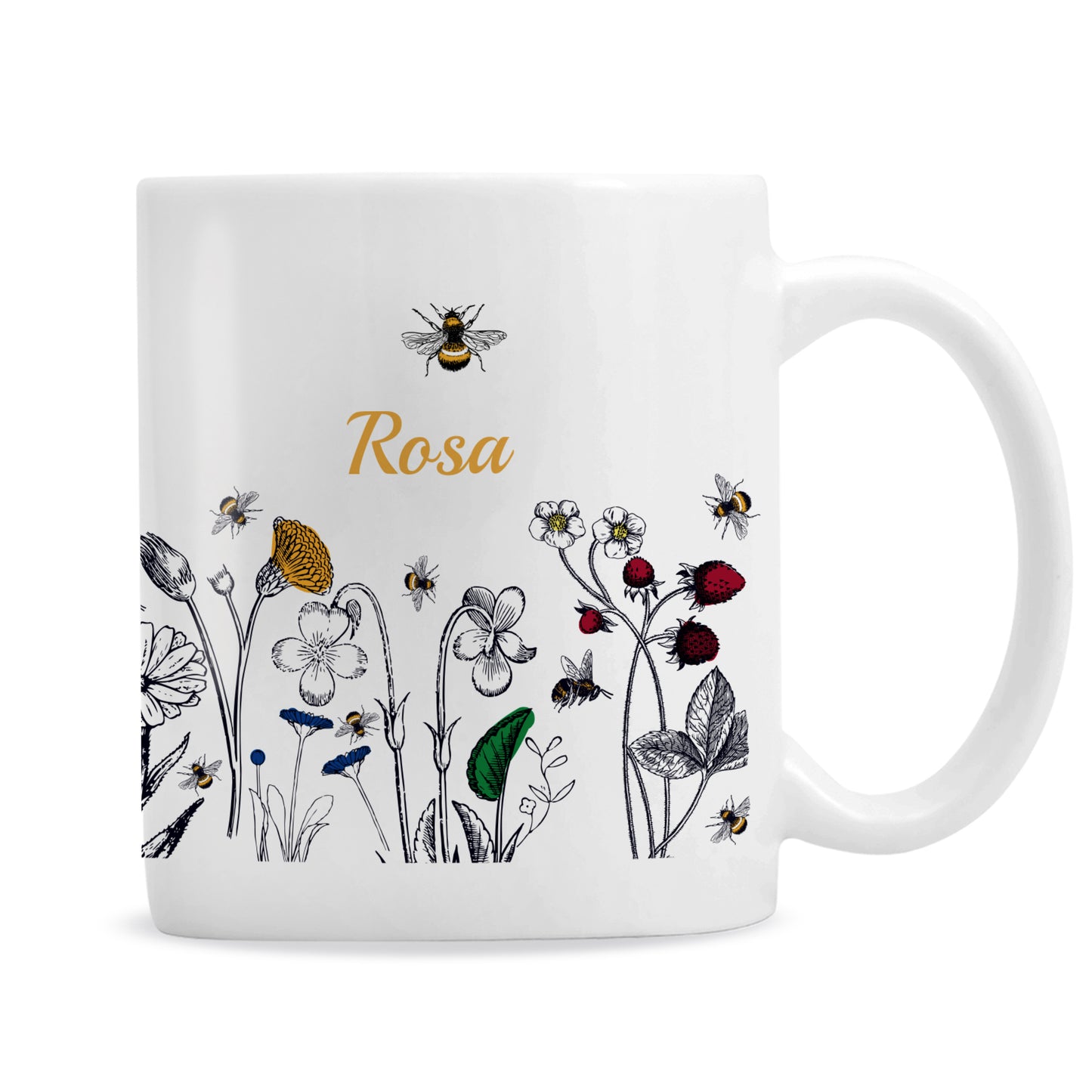 Personalised Wild Flowers Mug - MK&JD Gifts