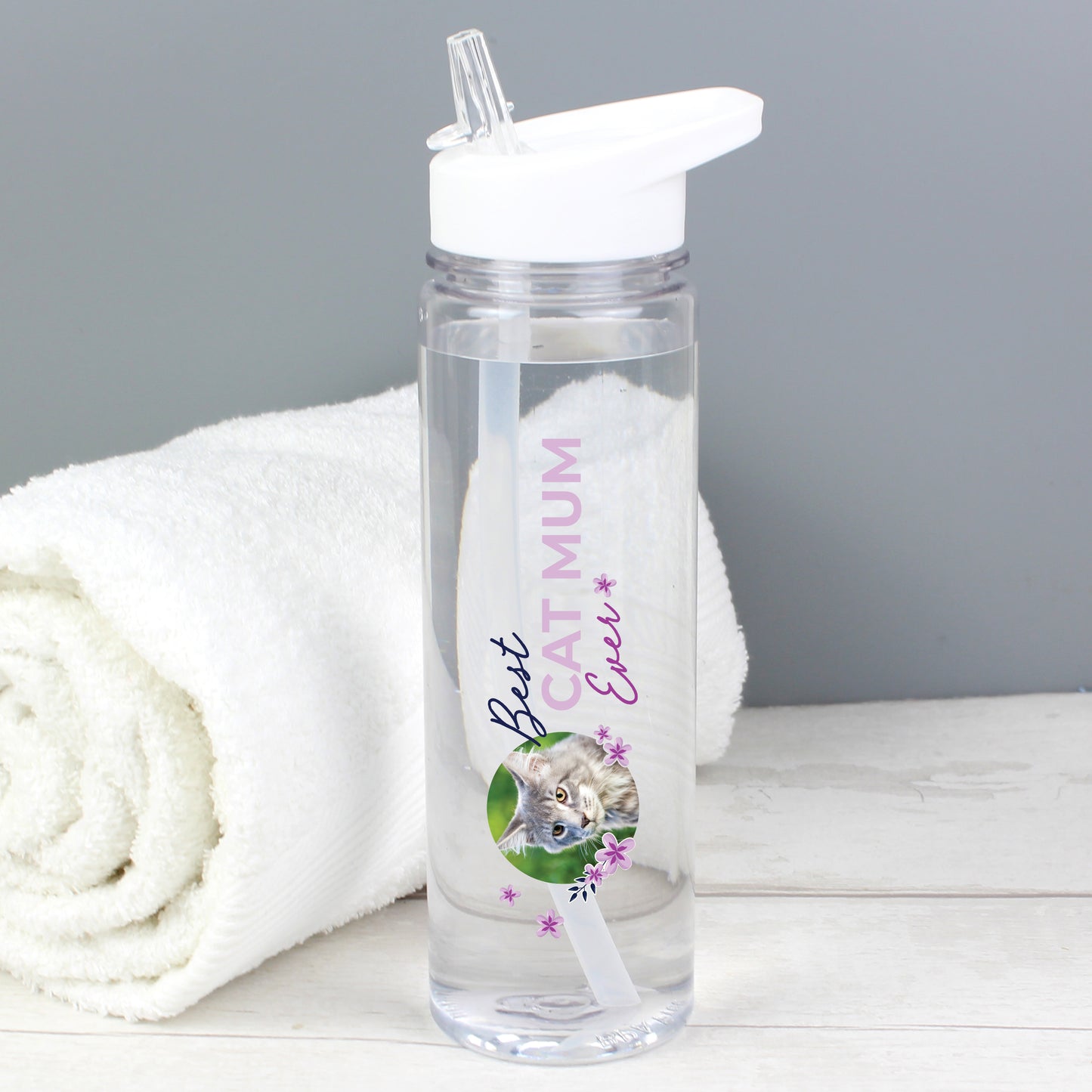 Personalised Floral Best Ever Photo Upload Water Bottle - MK&JD Gifts