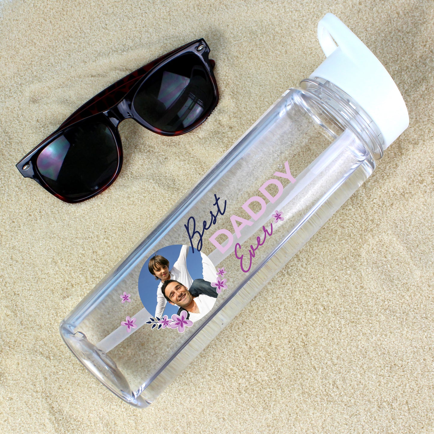 Personalised Floral Best Ever Photo Upload Water Bottle - MK&JD Gifts