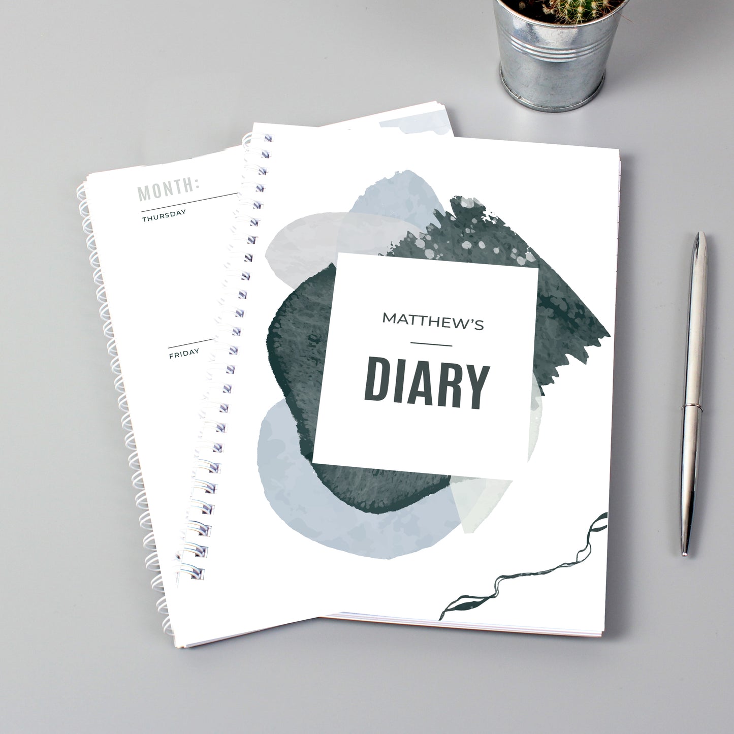Personalised Abstract A5 Diary - MK&JD Gifts