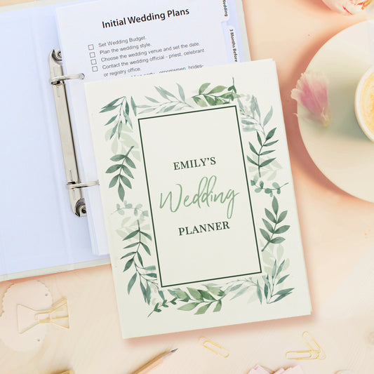 Personalised Botanical Border Wedding Planner - MK&JD Gifts
