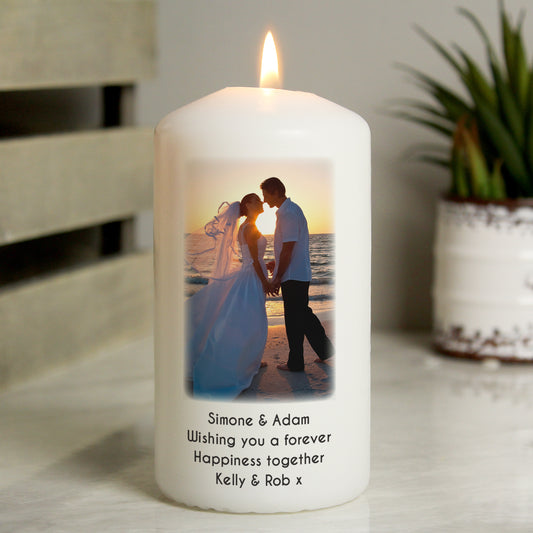 Personalised Photo Upload Pillar Candle - MK&JD Gifts