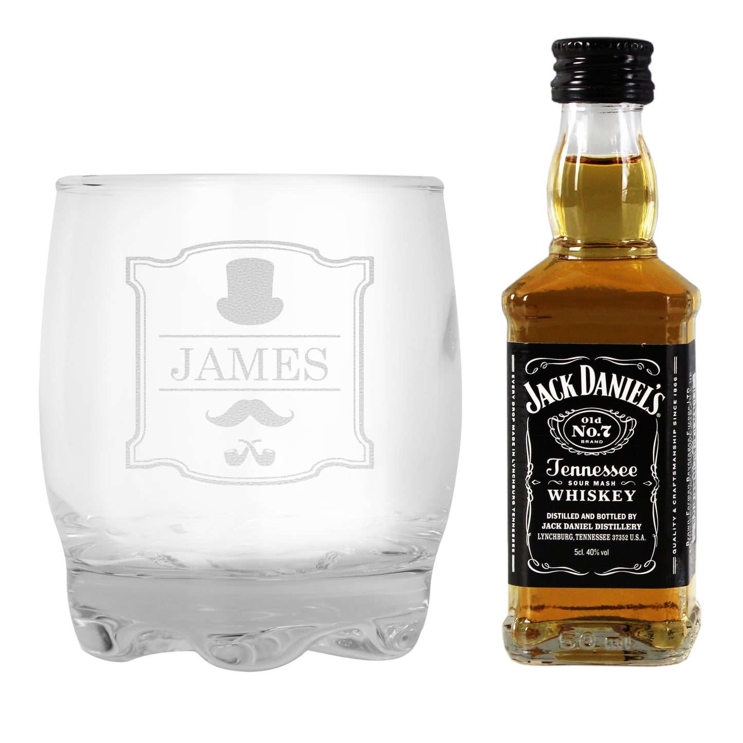 Personalised Gentlemans Tumbler and Whiskey Miniature Set - MK&JD Gifts