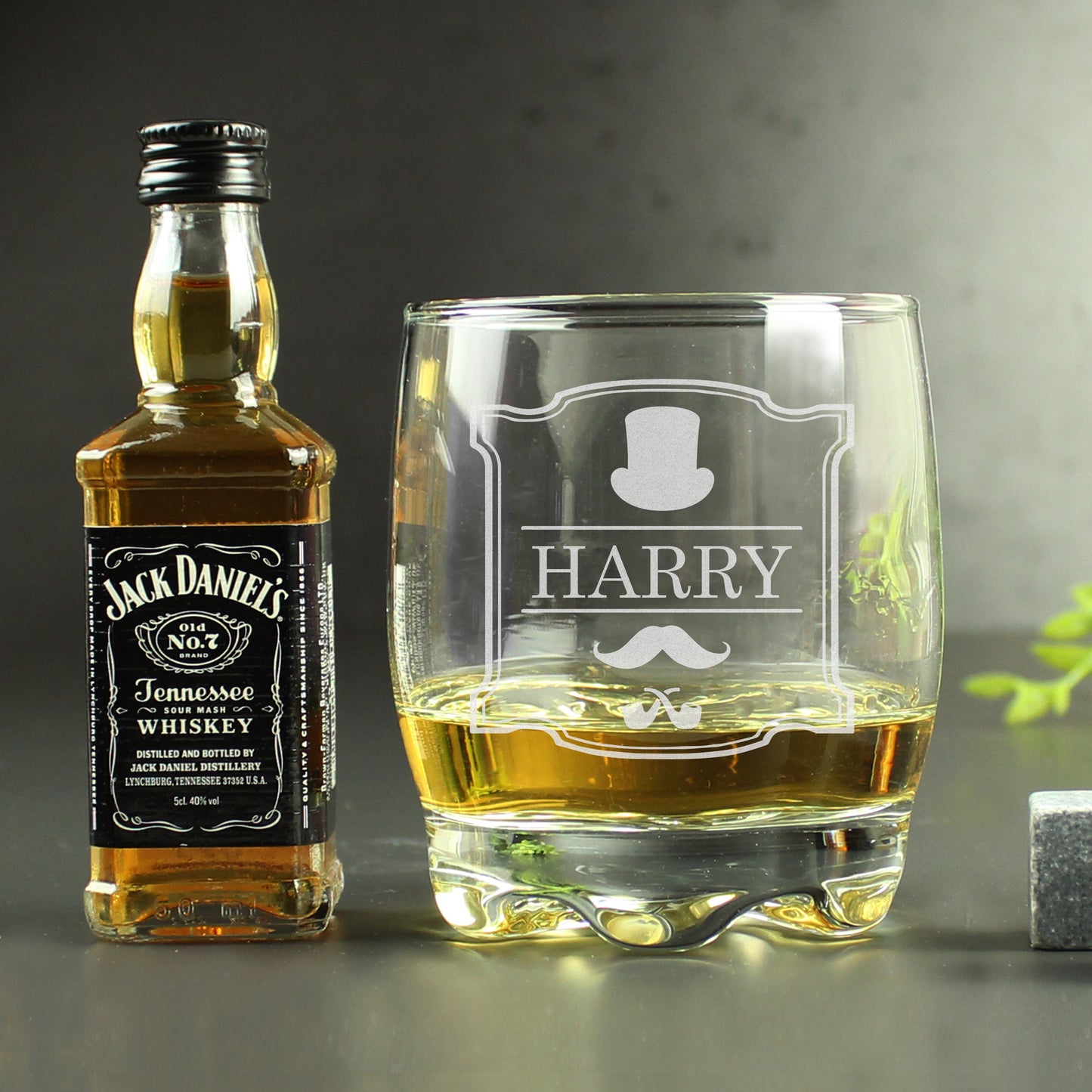 Personalised Gentlemans Tumbler and Whiskey Miniature Set - MK&JD Gifts