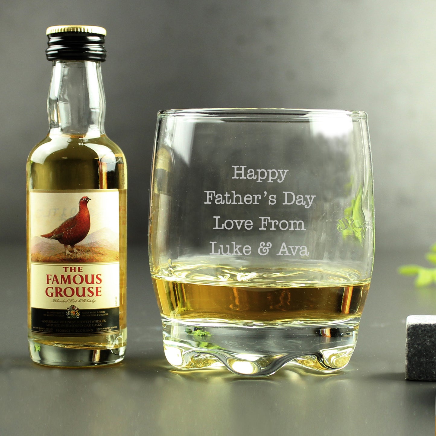Personalised Free Text Tumbler and Whiskey Miniature Set - MK&JD Gifts