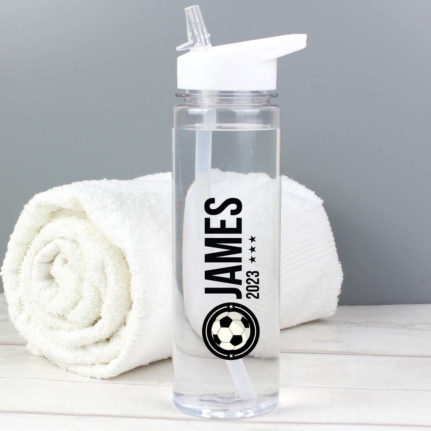 Personalised Football Badge Water Bottle - MK&JD Gifts