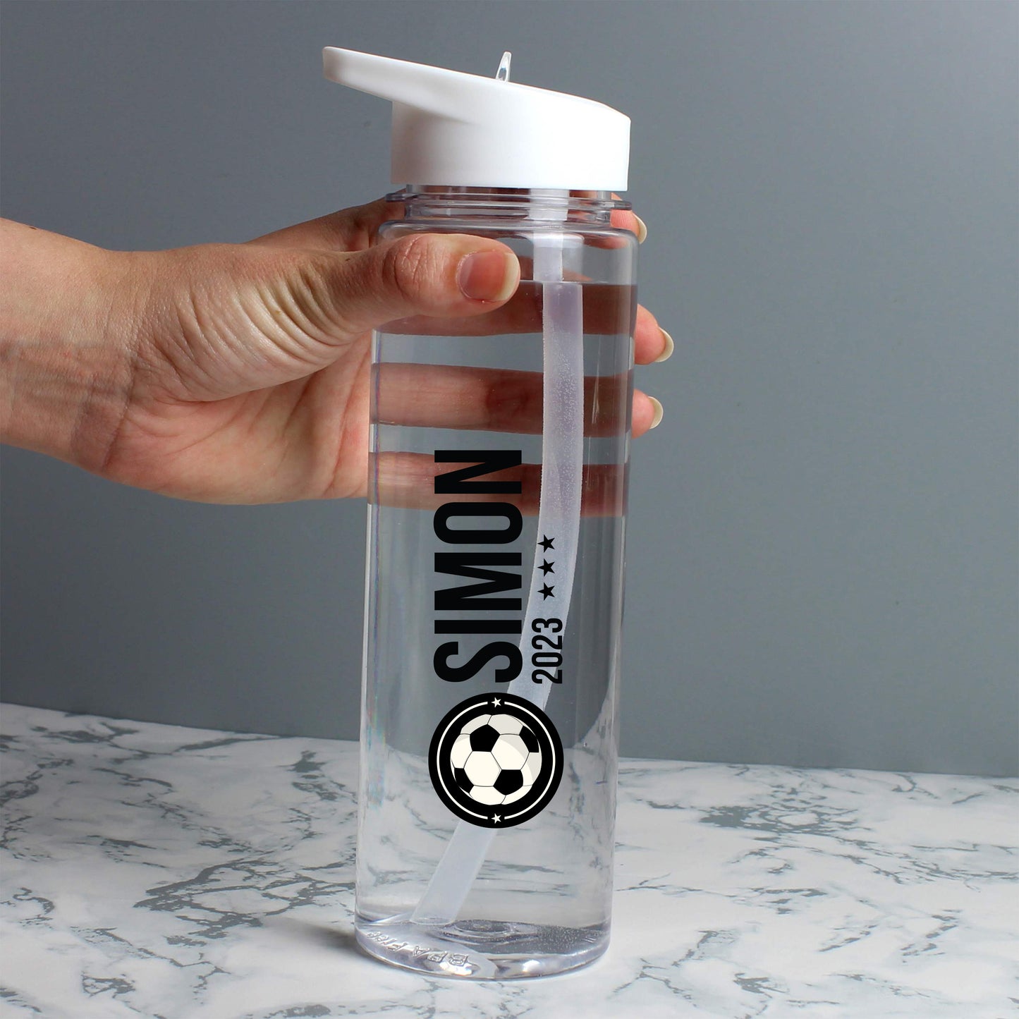 Personalised Football Badge Water Bottle - MK&JD Gifts
