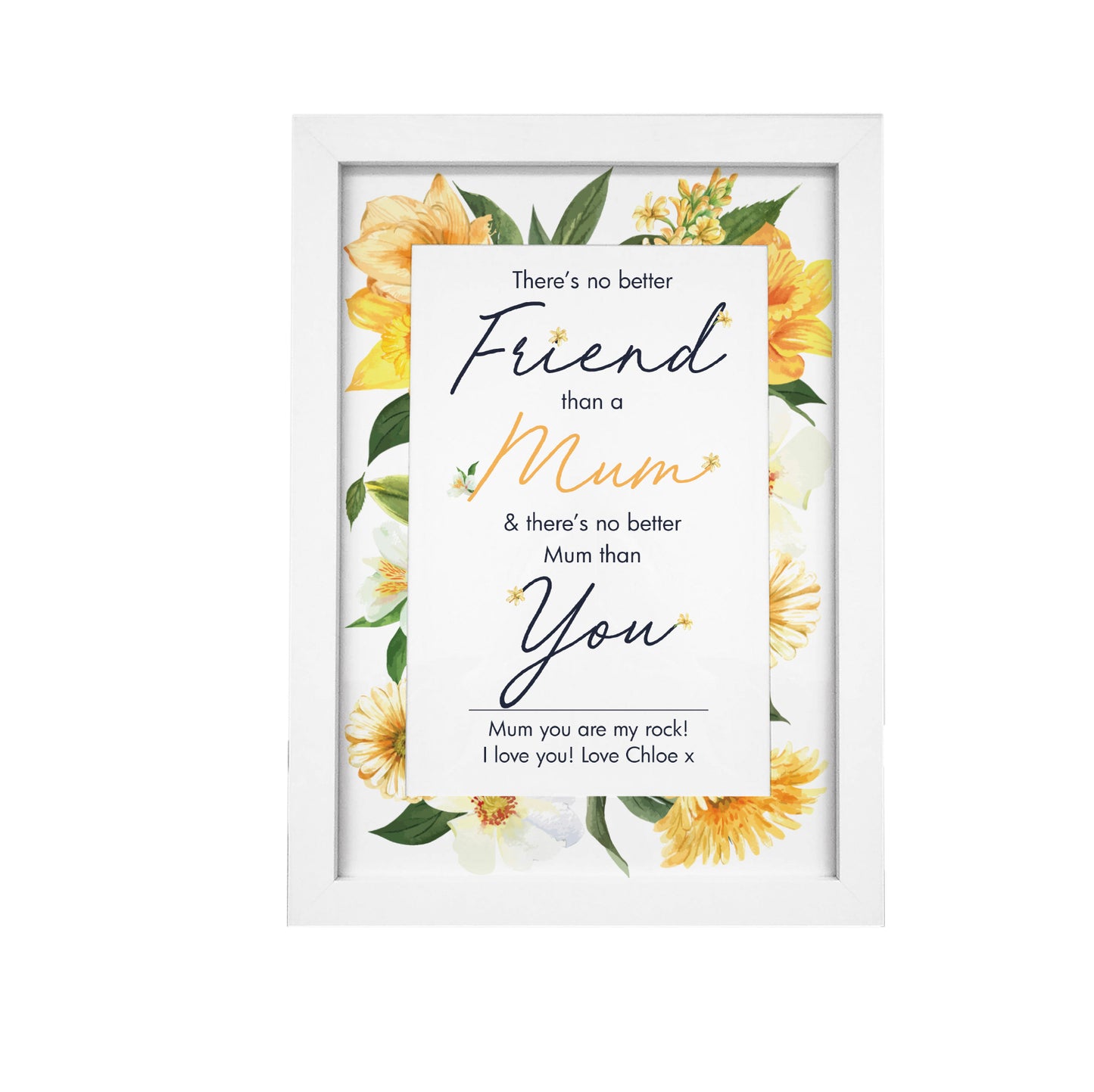 Personalised No Better Mum White A4 Framed Print - MK&JD Gifts