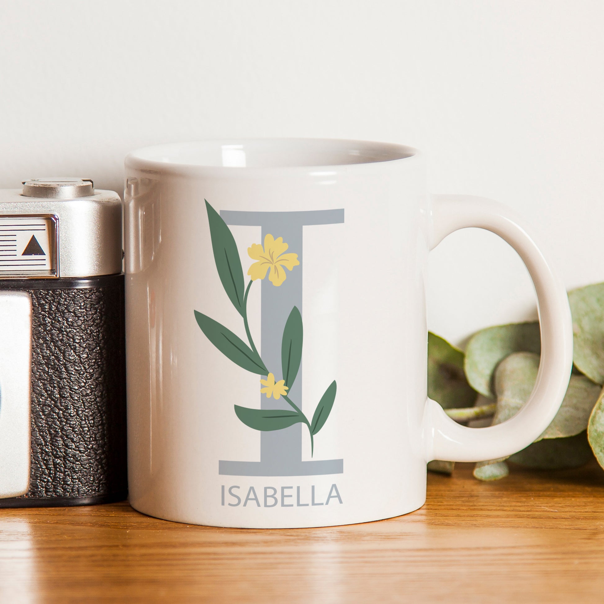 Personalised Floral Initial Mug - MK&JD Gifts