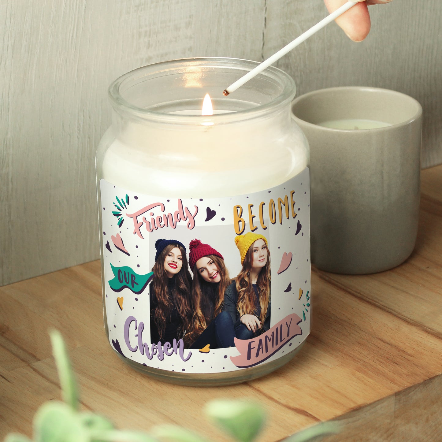 Personalised Chosen Family Photo Upload Large Scented Jar Candle - MK&JD Gifts