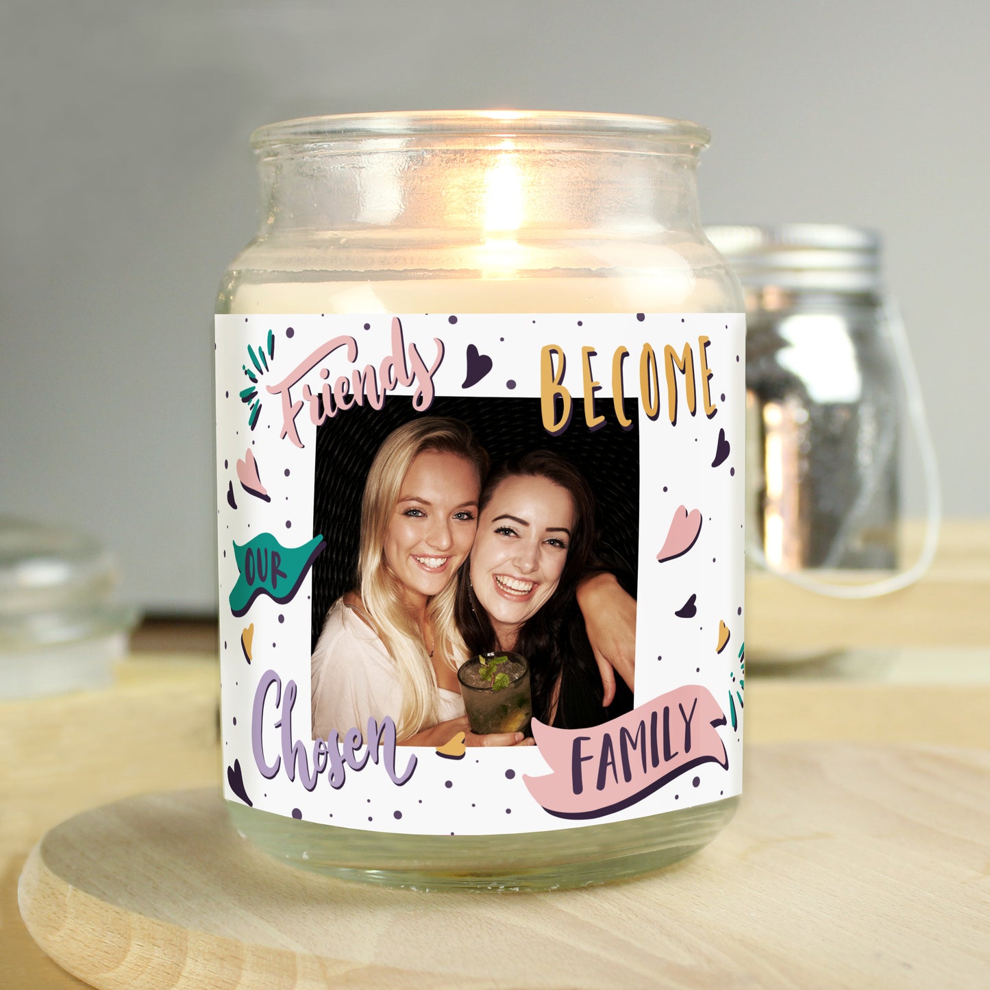 Personalised Chosen Family Photo Upload Large Scented Jar Candle - MK&JD Gifts