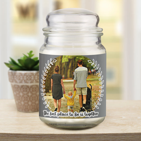 Personalised Better Together Photo Upload Large Scented Jar Candle - MK&JD Gifts