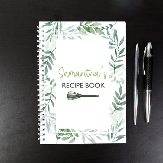 Personalised Botanical A5 Recipe Book Journal - MK&JD Gifts