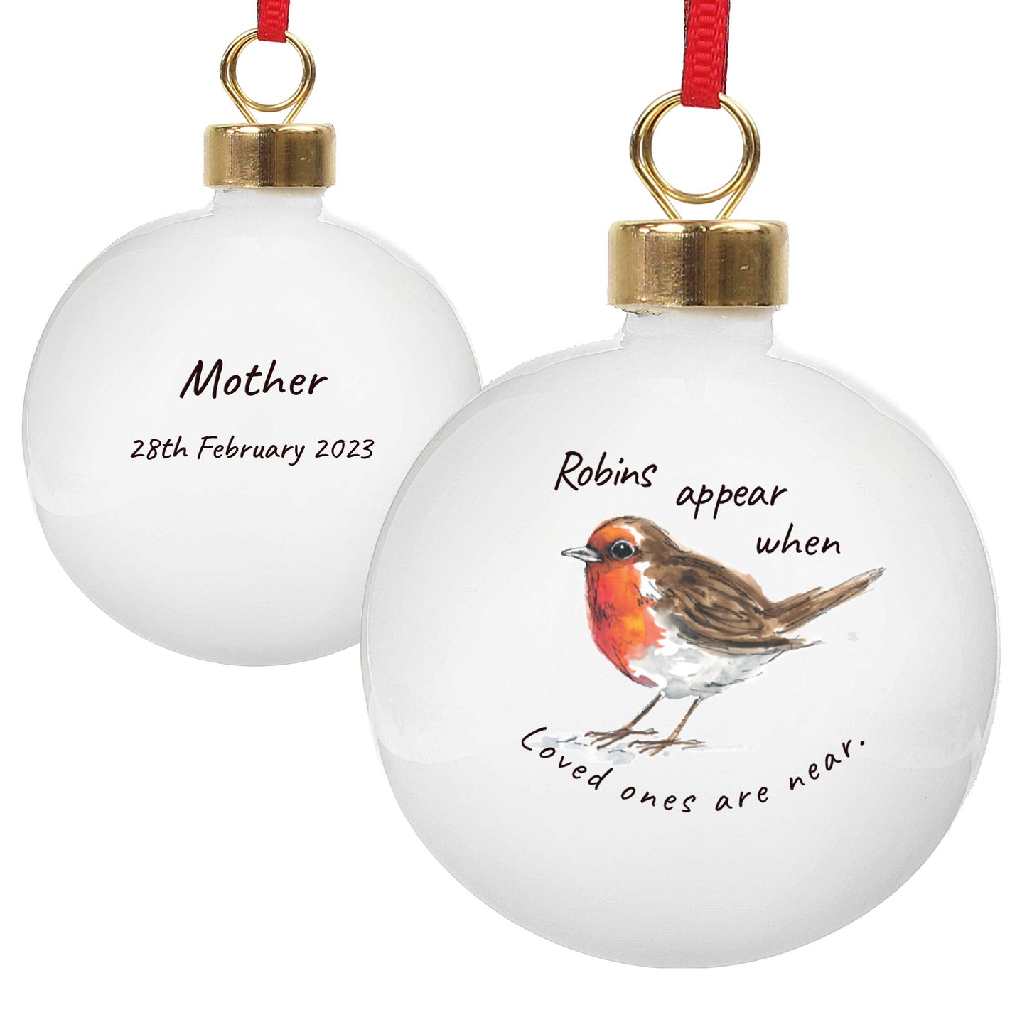 Personalised Robins Appear Bauble - MK&JD Gifts