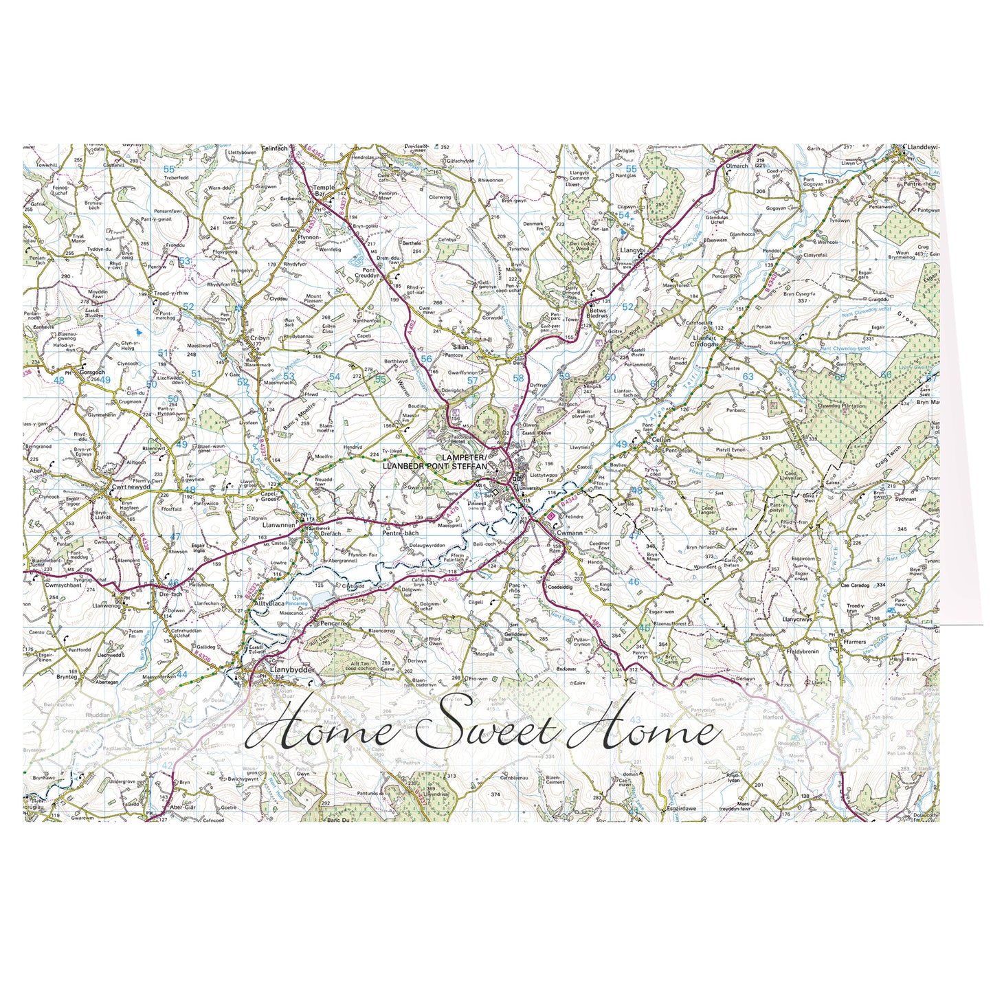 Personalised Present Day Map Card - MK&JD Gifts