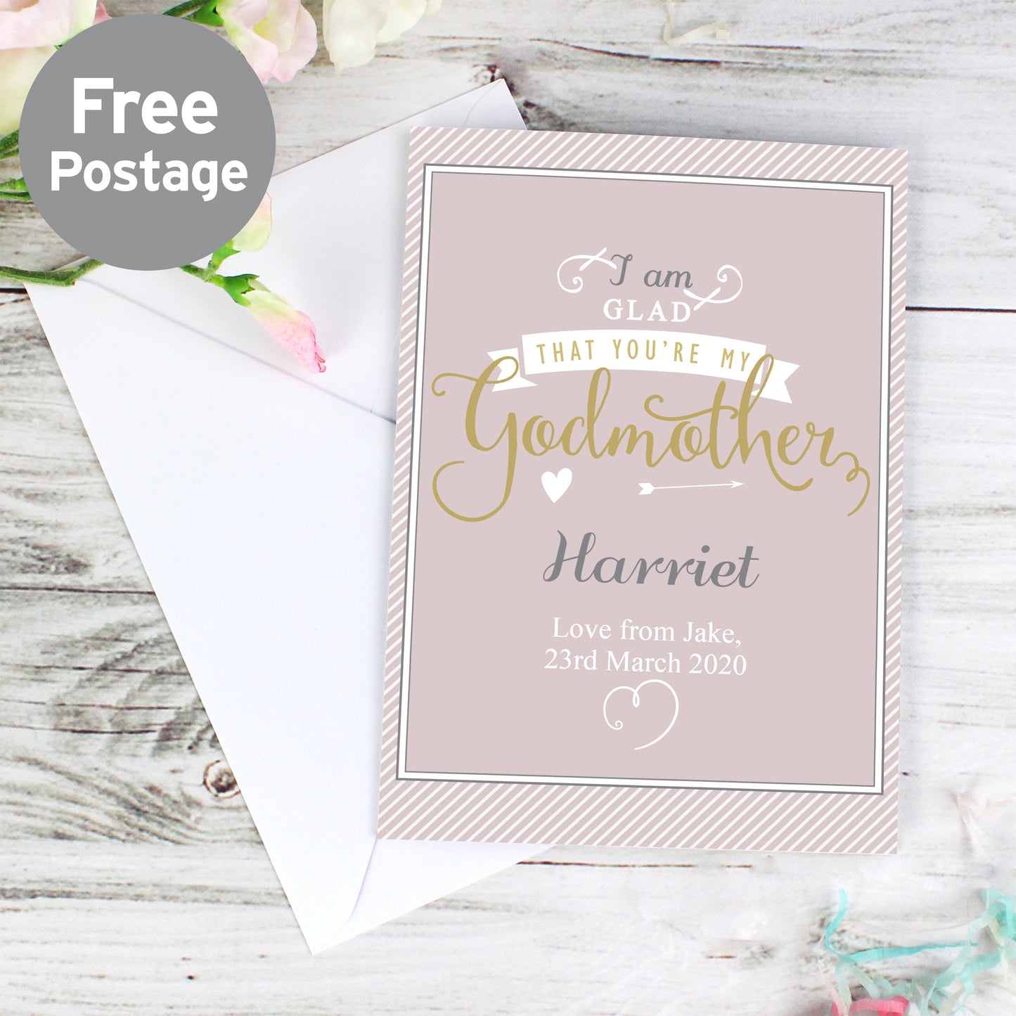 Personalised I Am Glad... Godmother Card - MK&JD Gifts