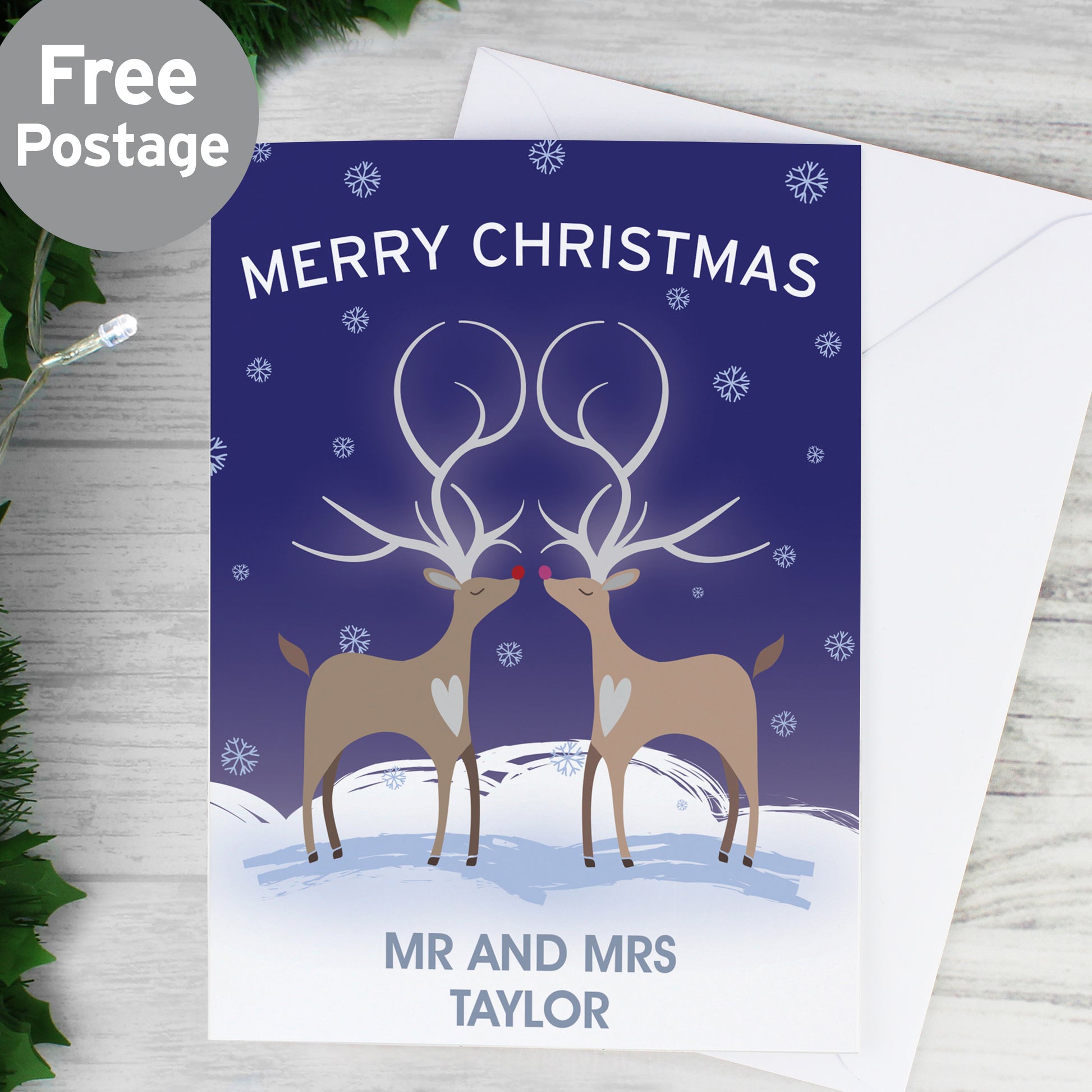 Personalised Reindeer Couple Card - MK&JD Gifts