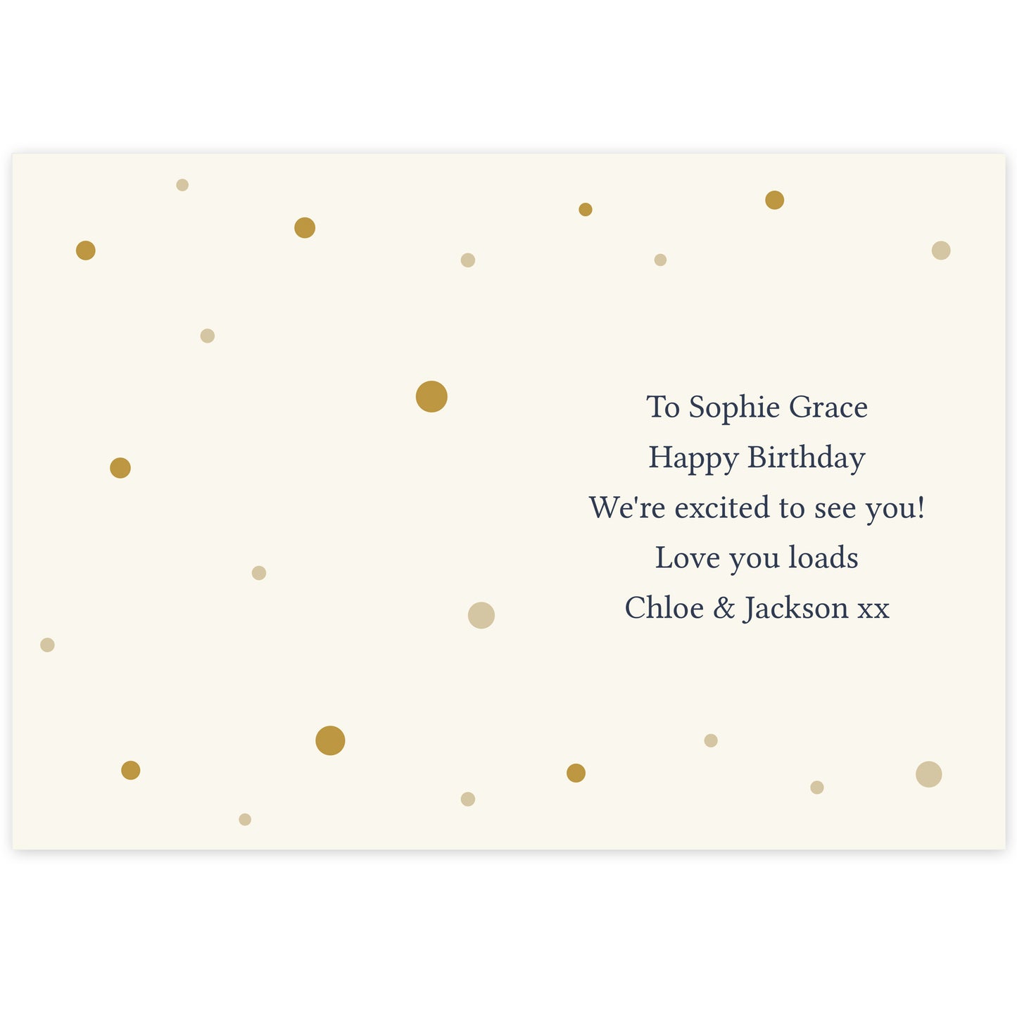 Personalised Gold Champagne Flutes Card - MK&JD Gifts