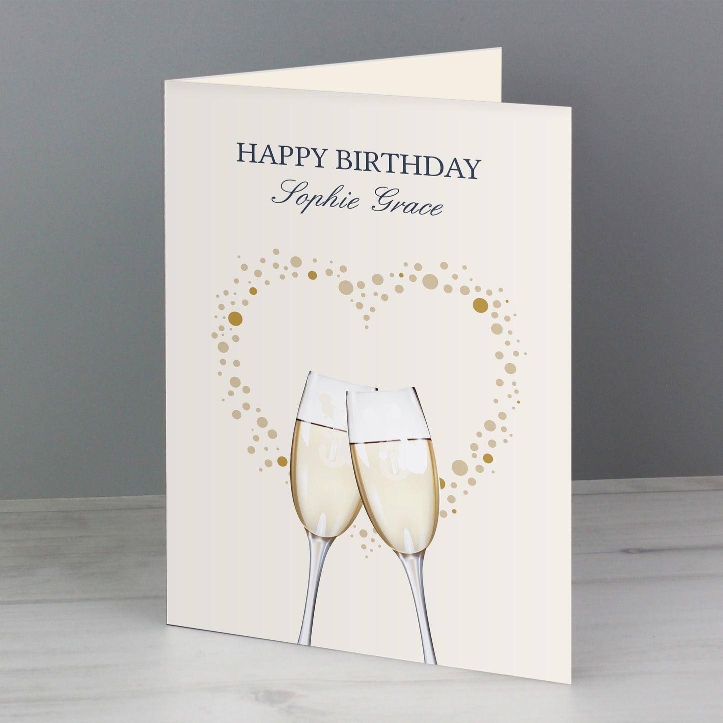 Personalised Gold Champagne Flutes Card - MK&JD Gifts