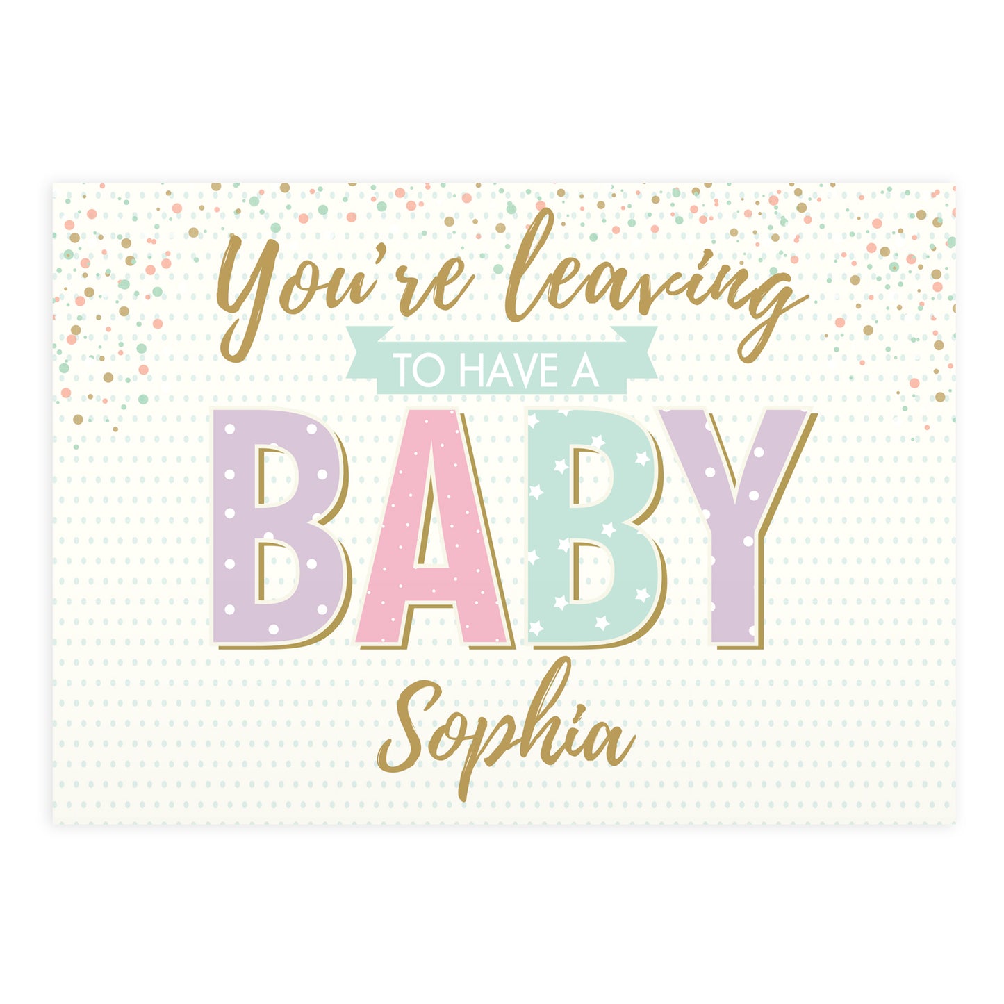 Personalised 'You're Leaving to Have a Baby' Card - MK&JD Gifts