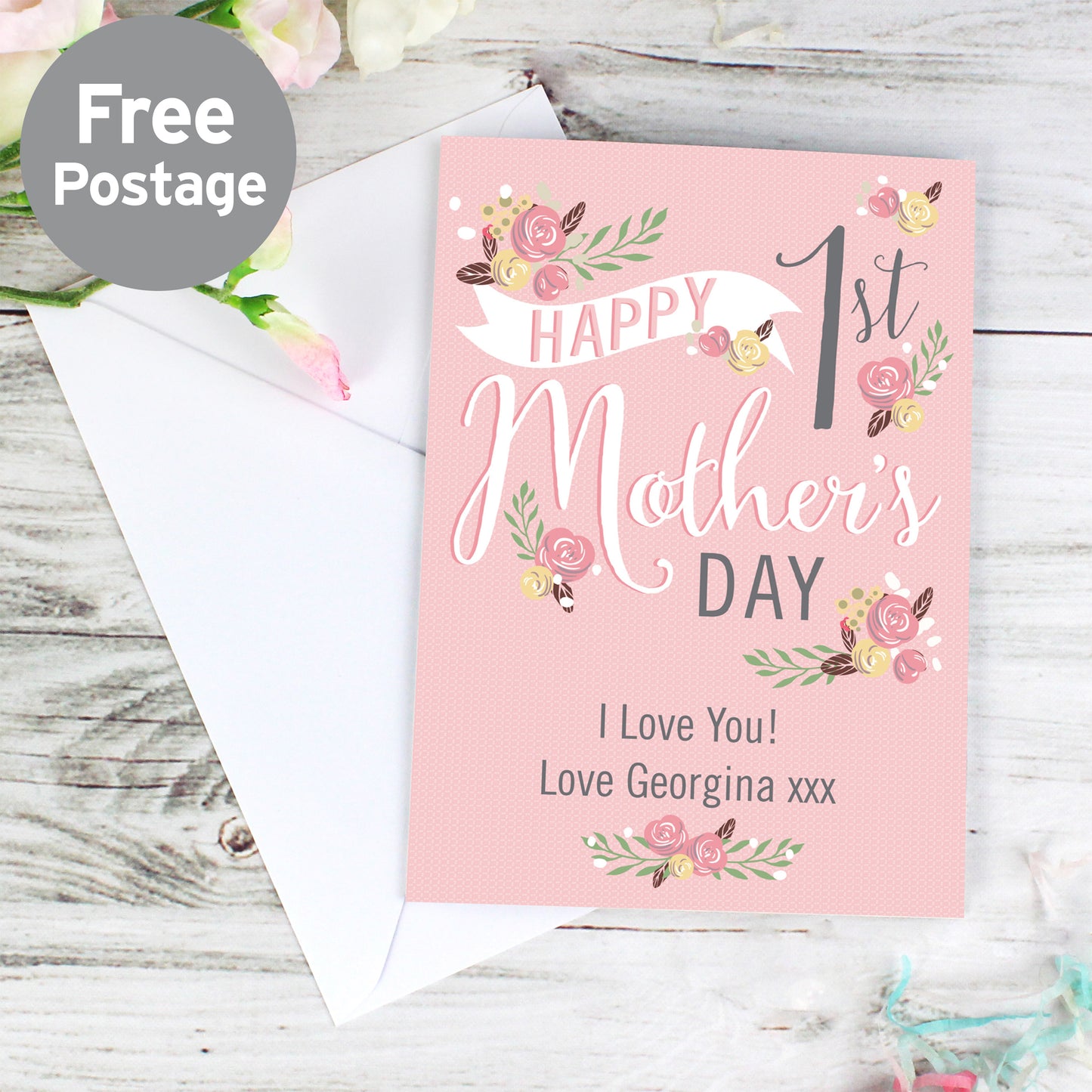 Personalised Floral Bouquet 1st Mother's Day Card - MK&JD Gifts