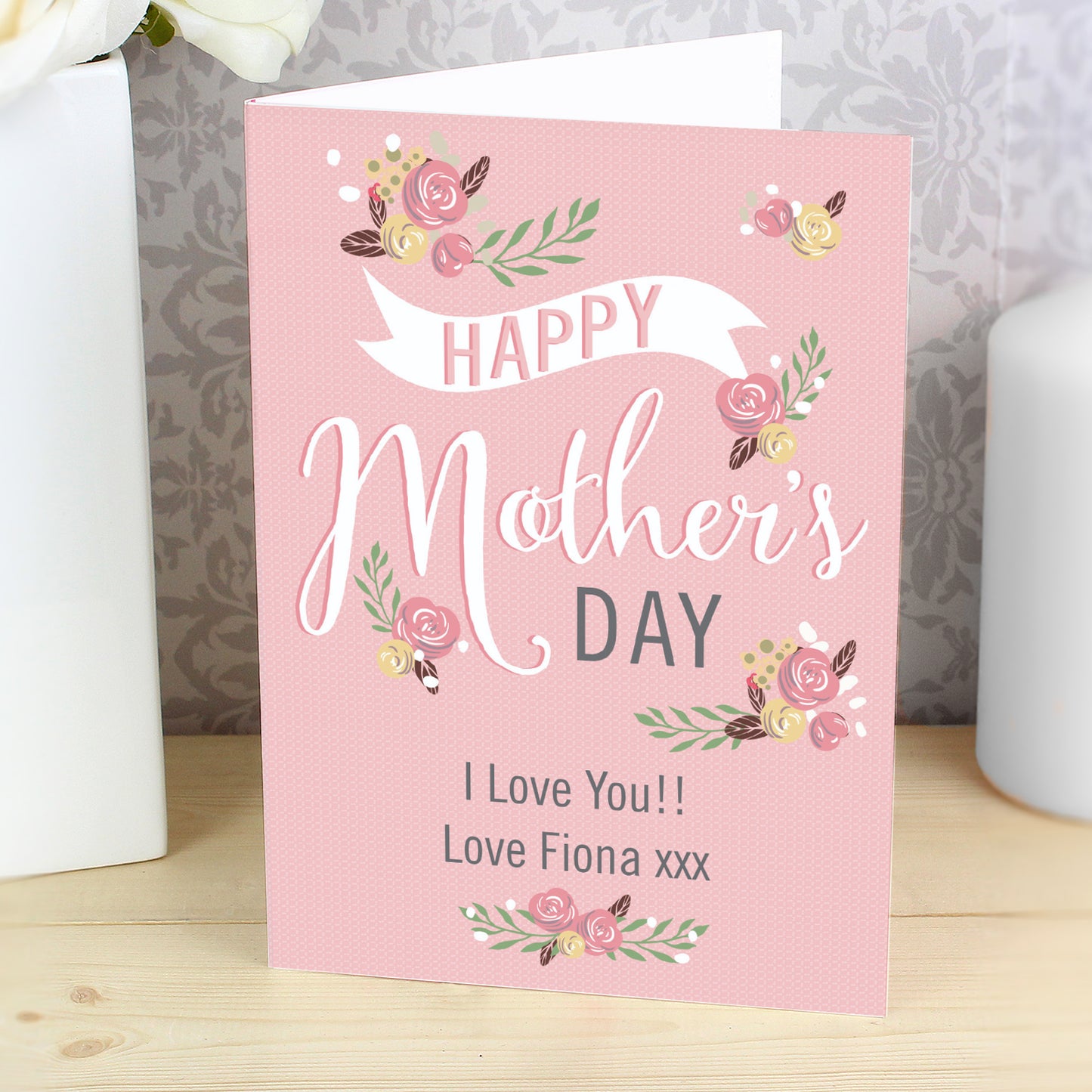 Personalised Floral Bouquet Mother's Day Card - MK&JD Gifts