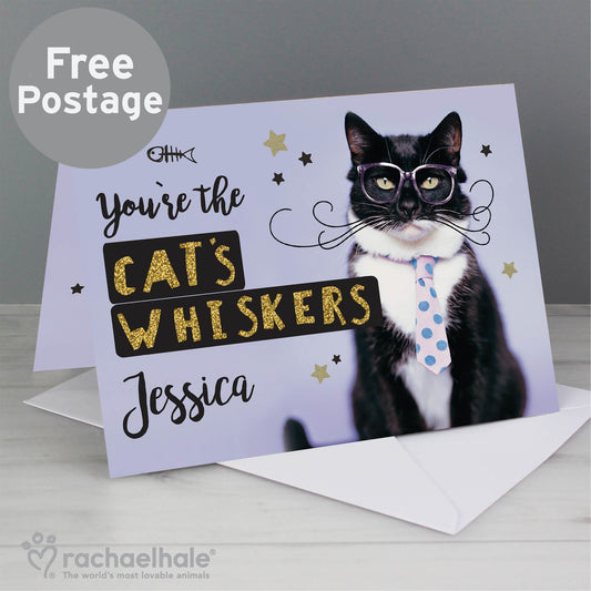 Personalised Rachael Hale You're the Cats Whiskers Card - MK&JD Gifts