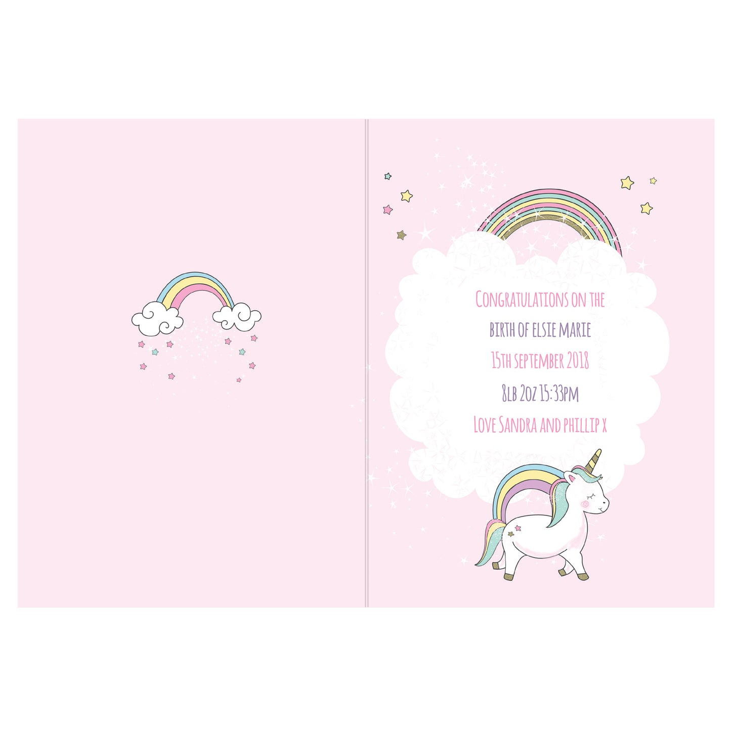 Personalised Baby Unicorn Card - MK&JD Gifts