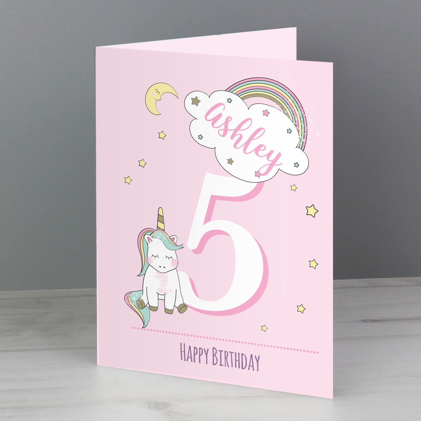 Personalised Baby Unicorn Birthday Age Card - MK&JD Gifts