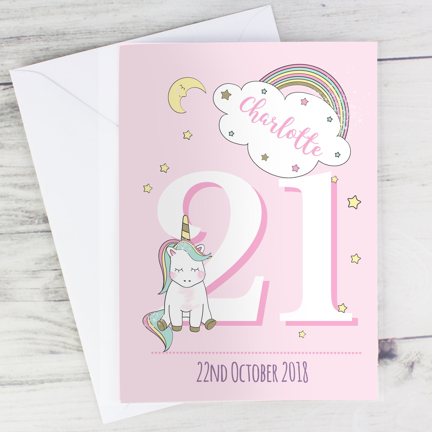 Personalised Baby Unicorn Birthday Age Card - MK&JD Gifts