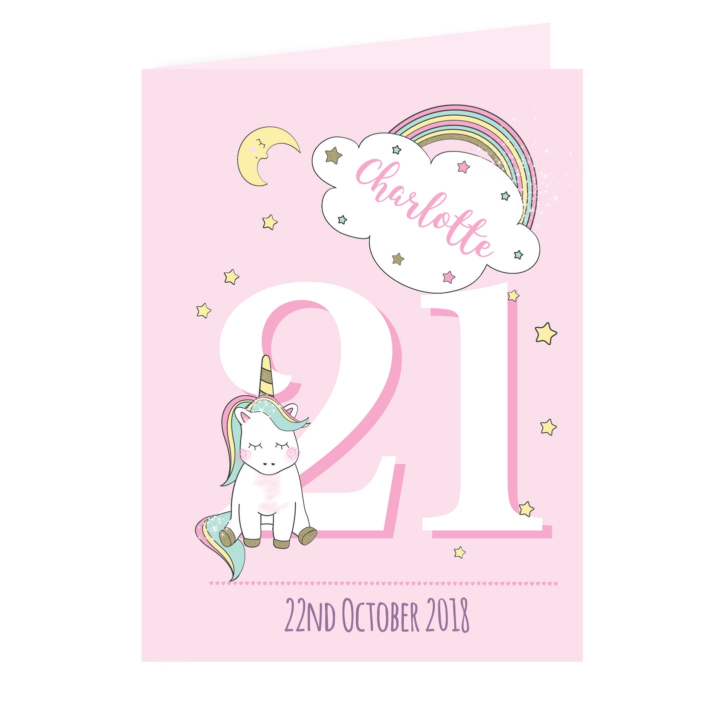 Personalised Baby Unicorn Birthday Age Card - MK&JD Gifts