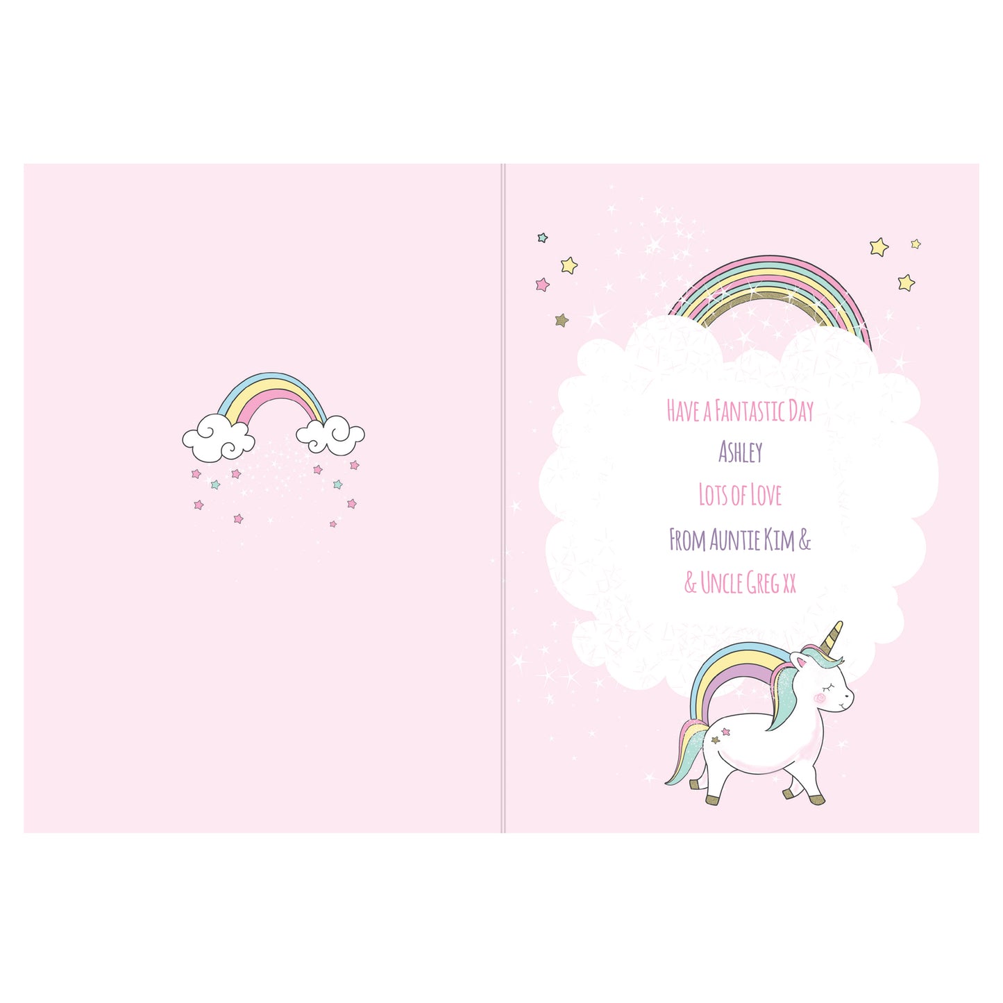 Personalised Baby Unicorn Birthday Age Card - MK&JD Gifts