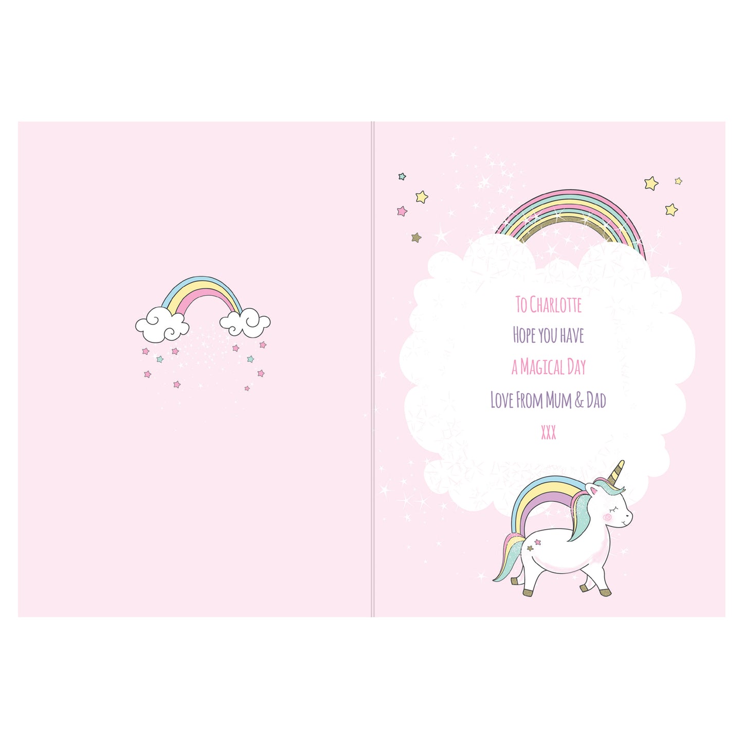 Personalised Baby Unicorn Birthday Age Card - MK&JD Gifts