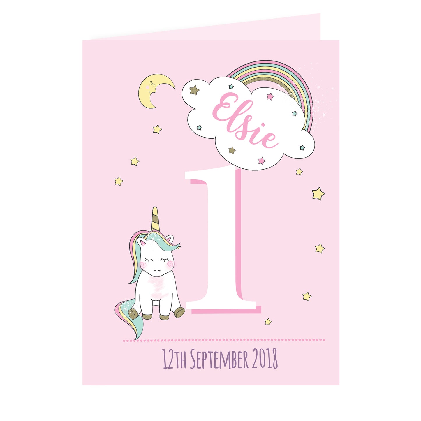 Personalised Baby Unicorn Birthday Age Card - MK&JD Gifts
