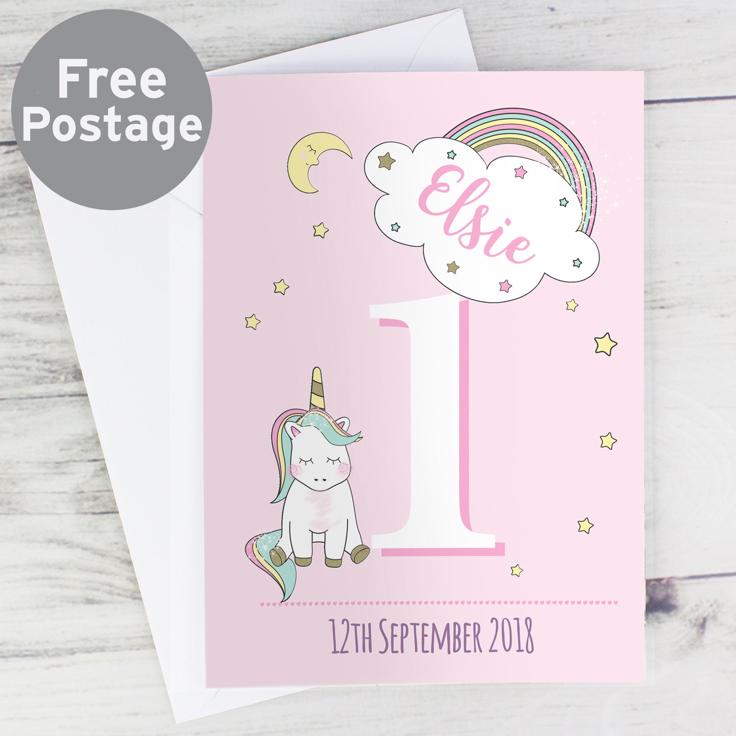 Personalised Baby Unicorn Birthday Age Card - MK&JD Gifts