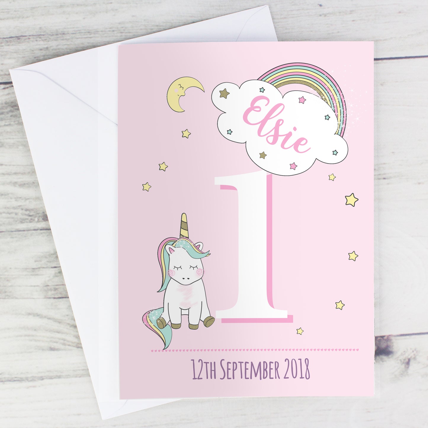 Personalised Baby Unicorn Birthday Age Card - MK&JD Gifts