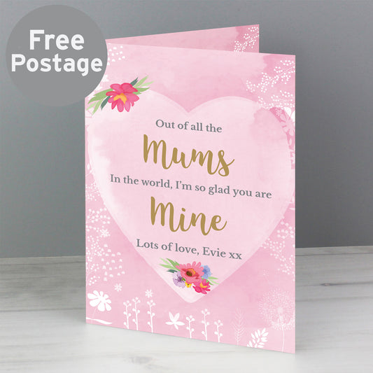 Personalised Floral Watercolour Card - MK&JD Gifts