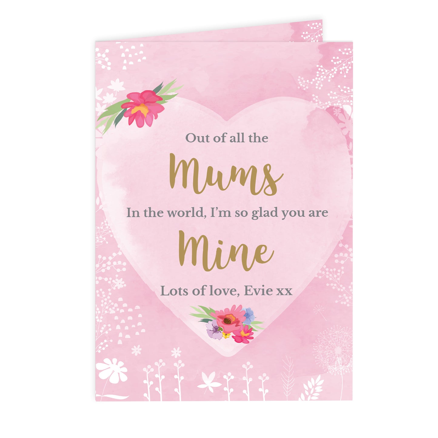 Personalised Floral Watercolour Card - MK&JD Gifts