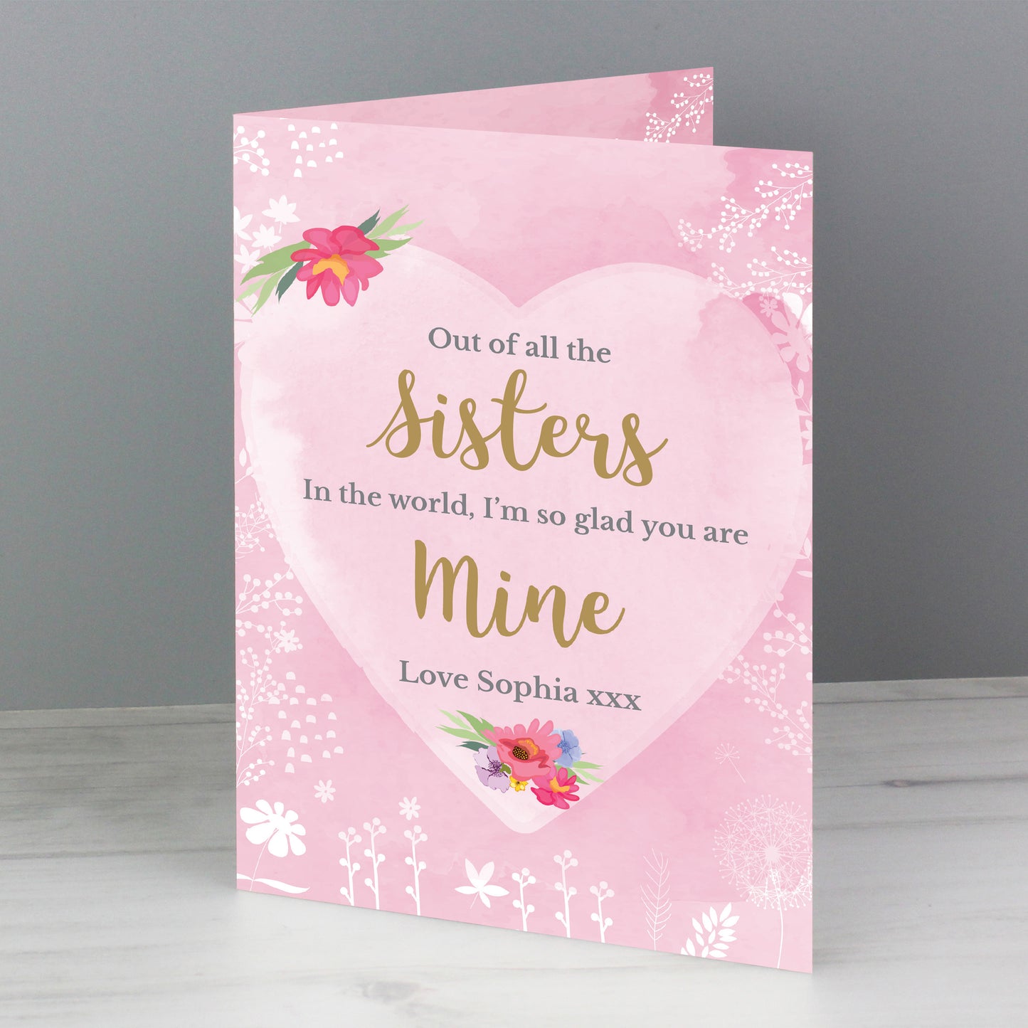 Personalised Floral Watercolour Card - MK&JD Gifts