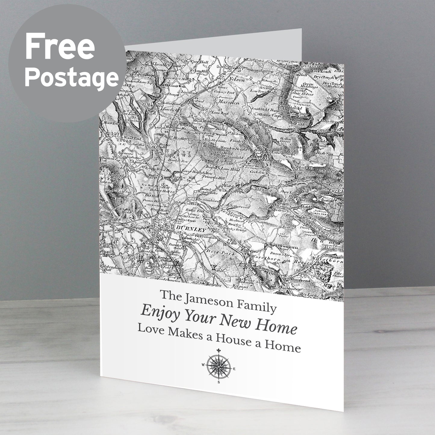 Personalised 1805 - 1874 Old Series Map Compass Card - MK&JD Gifts