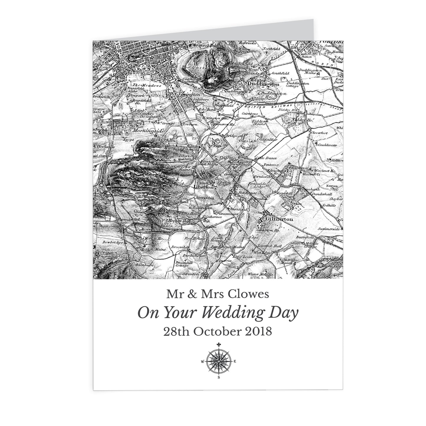 Personalised 1805 - 1874 Old Series Map Compass Card - MK&JD Gifts