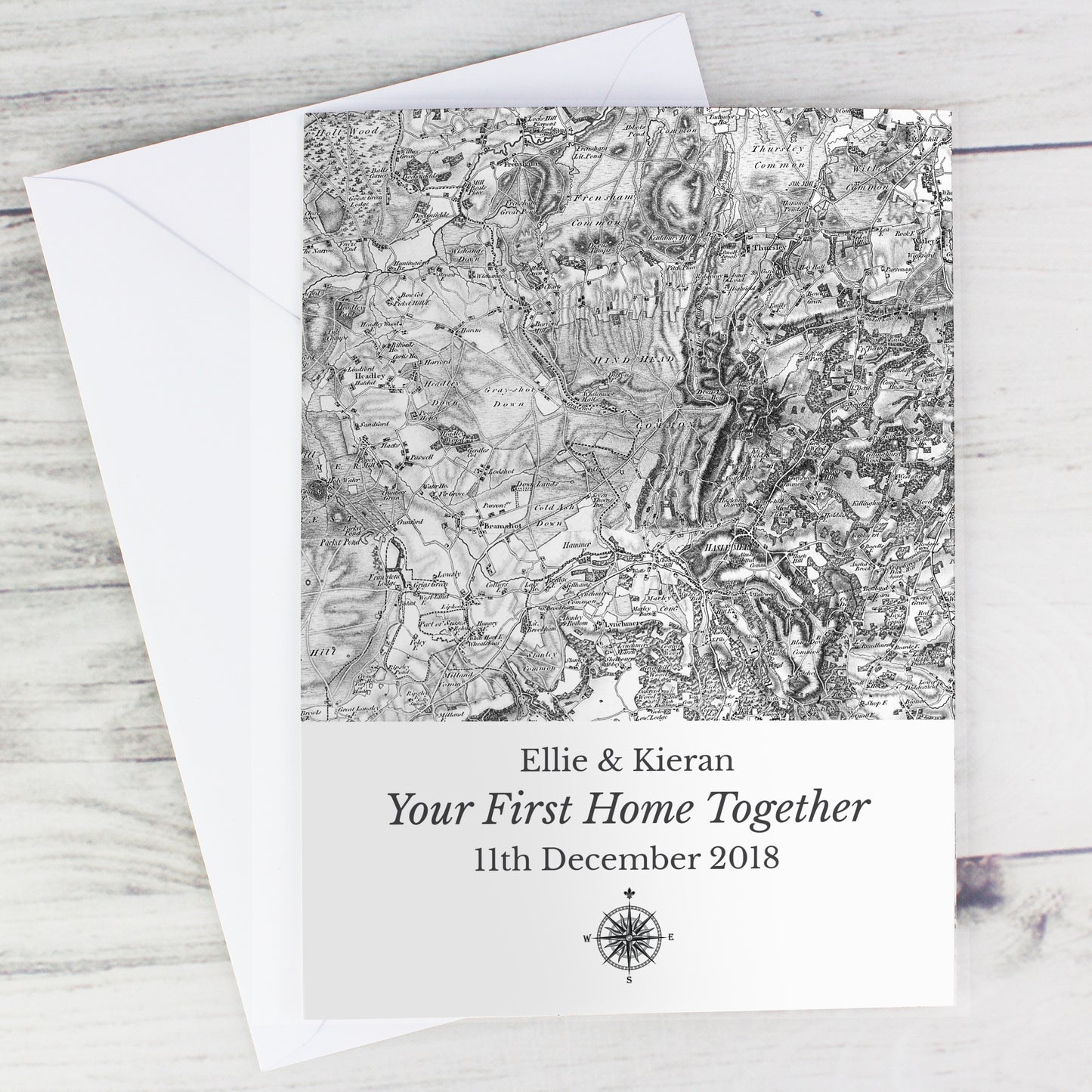 Personalised 1805 - 1874 Old Series Map Compass Card - MK&JD Gifts