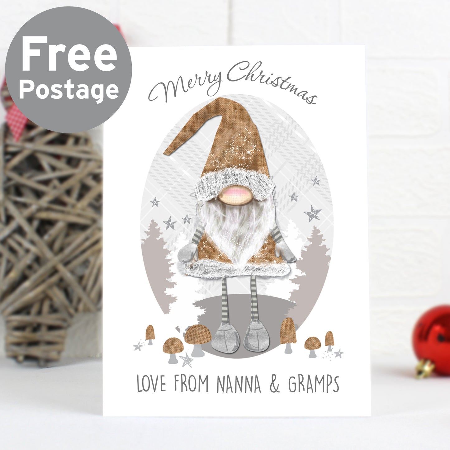 Personalised Christmas Gonk Card - MK&JD Gifts