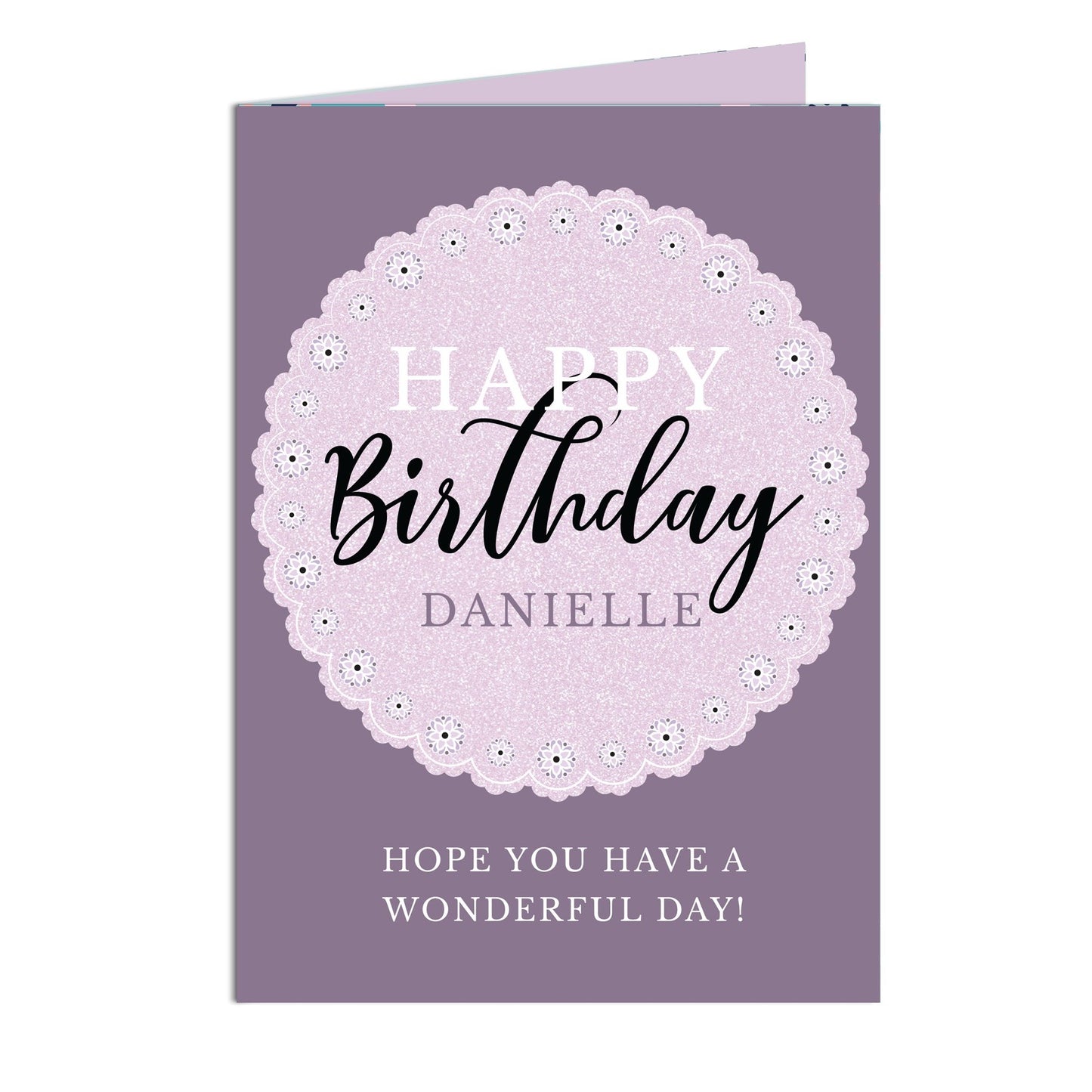 Personalised Lilac Lace Birthday Card - MK&JD Gifts