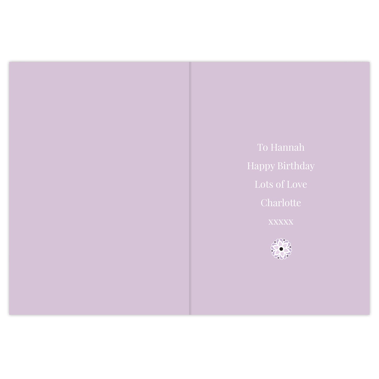 Personalised Lilac Lace Birthday Card - MK&JD Gifts