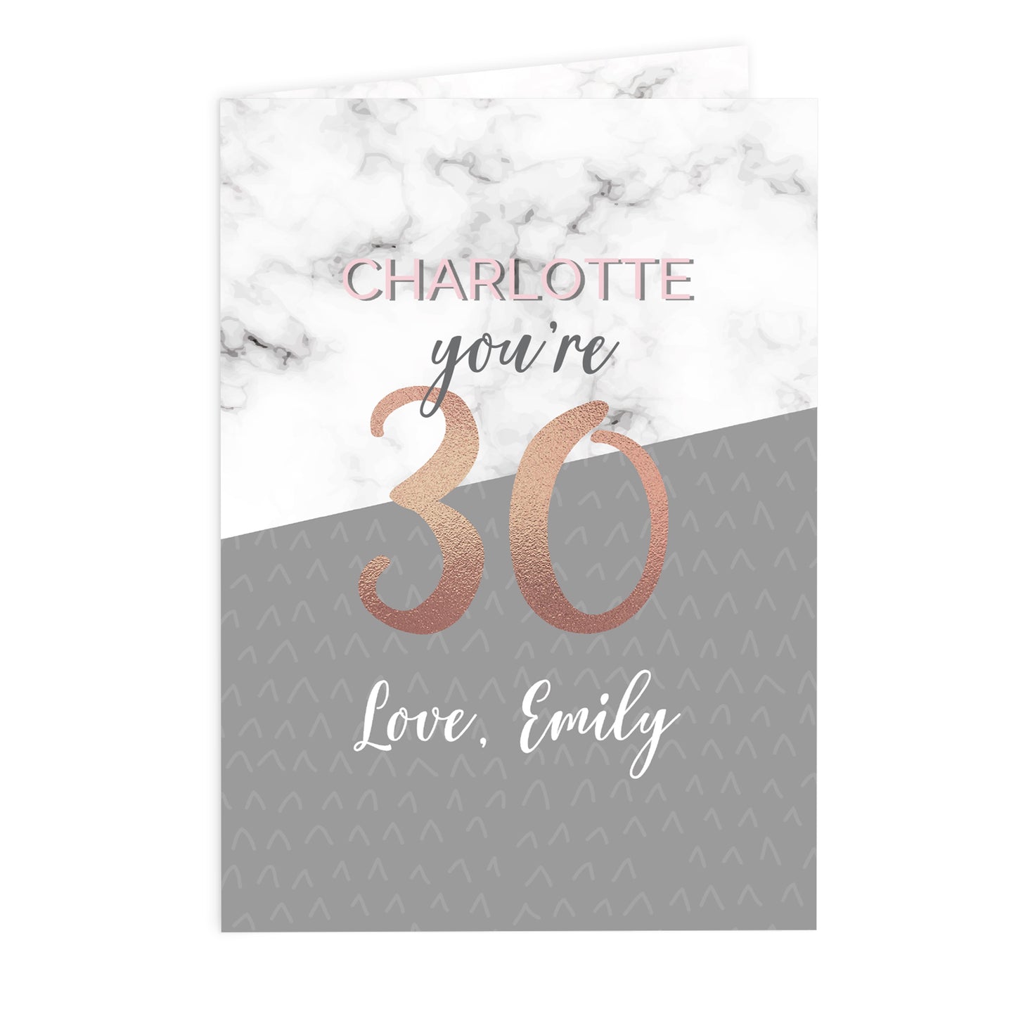 Personalised Marble and Rose Gold Birthday Card - MK&JD Gifts