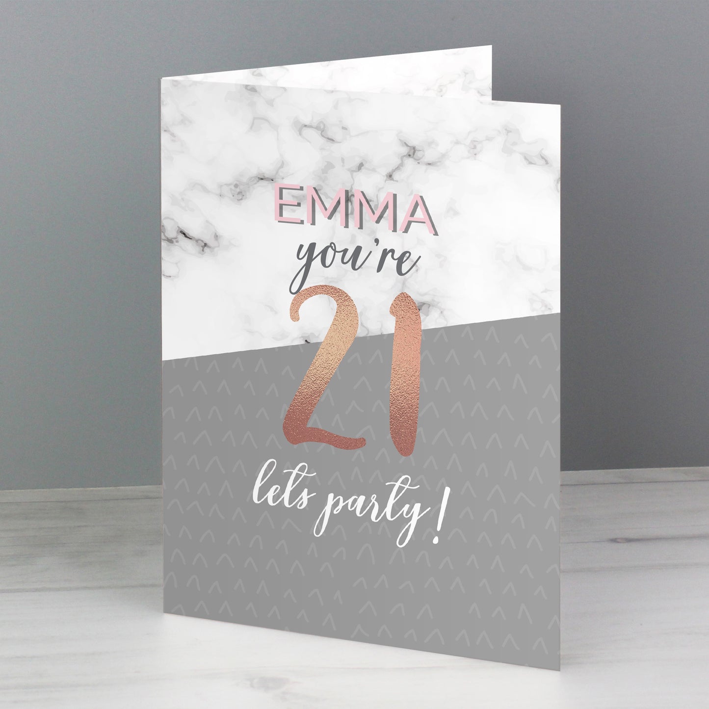 Personalised Marble and Rose Gold Birthday Card - MK&JD Gifts