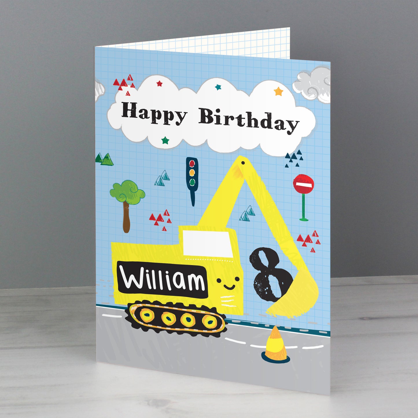 Personalised Digger Birthday Card - MK&JD Gifts
